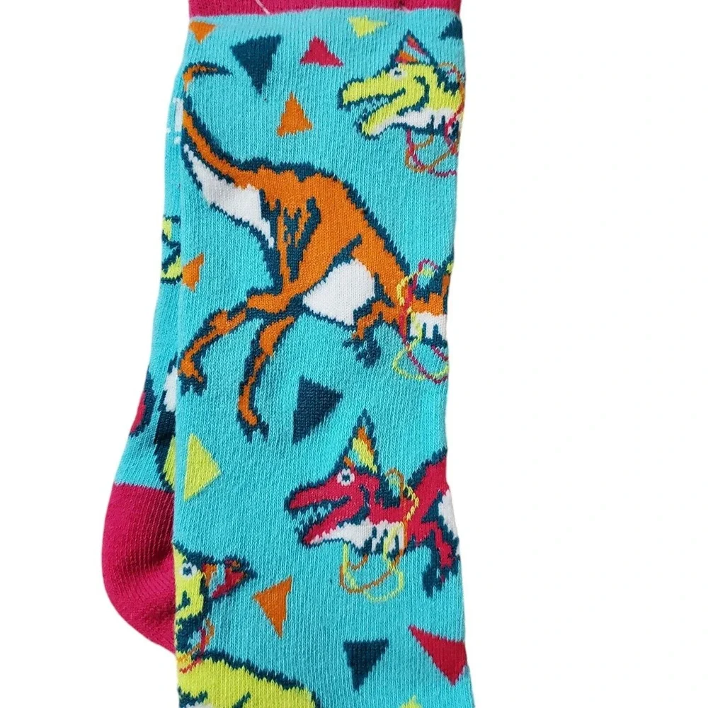 Wit! Women's Novelty Dinosaurs‎ In Party Hats Knee High Socks New
